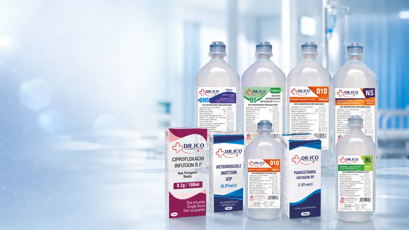 DoctorIco IV infusion bottles