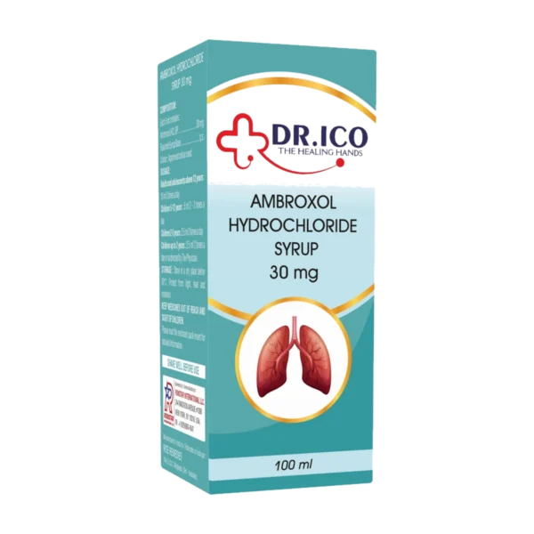 DoctorIco Ambroxol Hydrochloride Syrup 30mg 100ml Cyan Pack product packaging