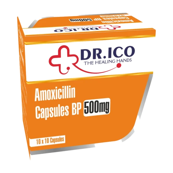 DoctorIco Amoxicillin Capsules BP 500mg product packaging