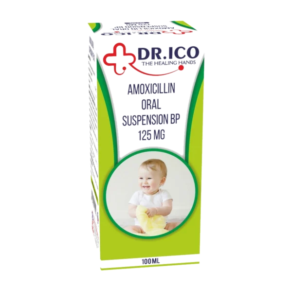 DoctorIco Amoxicillin Oral Suspension BP 125mg 100ml product packaging