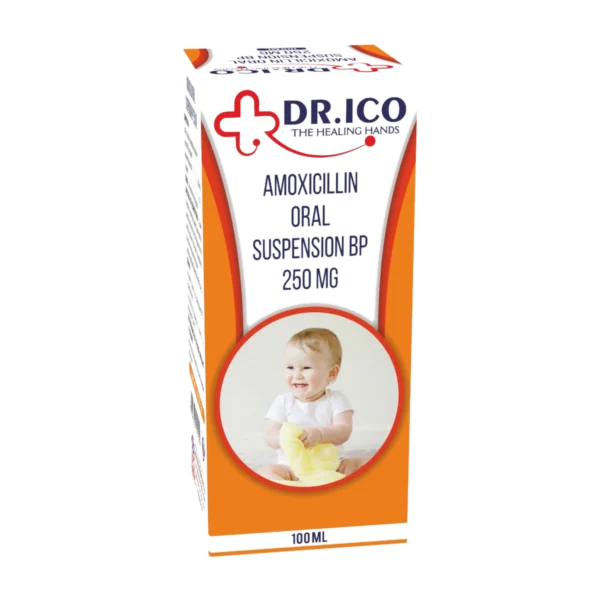 DoctorIco Amoxicillin Oral Suspension BP 250mg 100ml product packaging