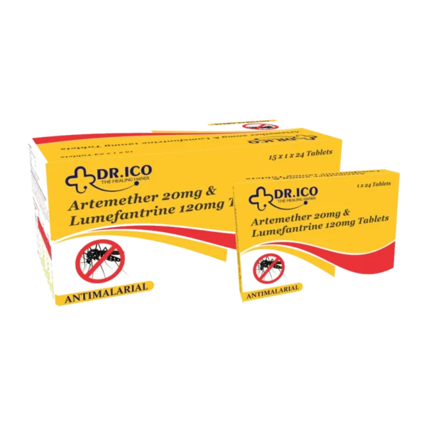 DoctorIco Artemether 20mg and Lumefantrine 120mg Tablets product packaging