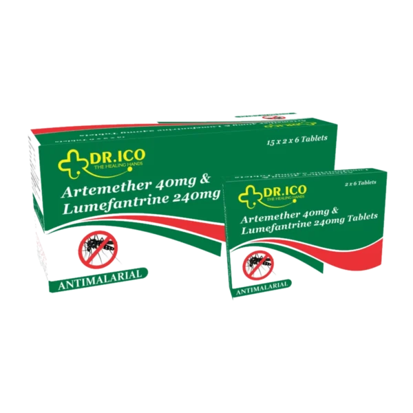 DoctorIco Artemether 40mg and Lumefantrine 240mg Tablets product packaging