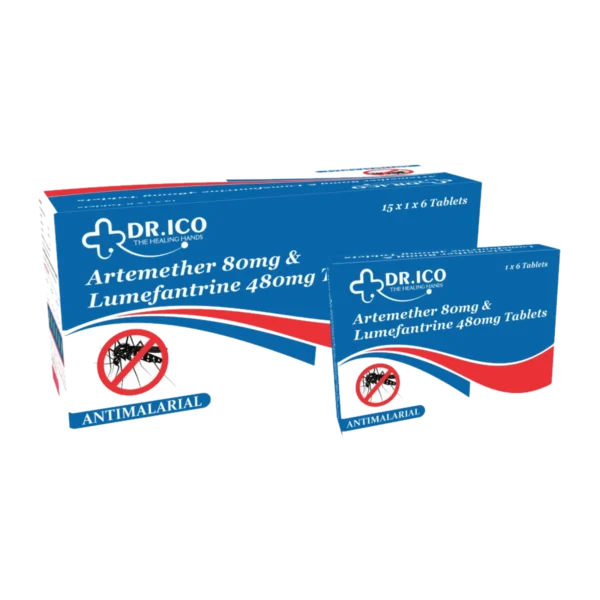 DoctorIco Artemether 80mg and Lumefantrine 480mg Tablets product packaging