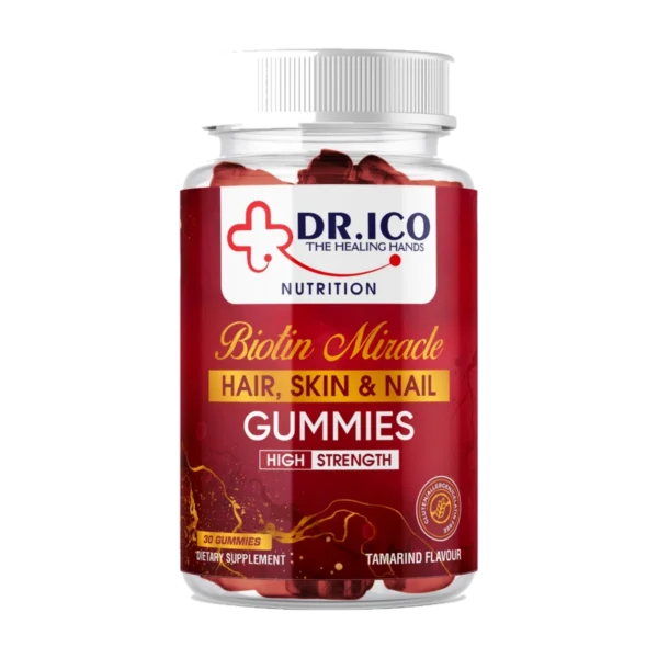 DoctorIco Biotin Miracle Hair Skin and Nail Gummies 30 Gummies Tamarind product packaging