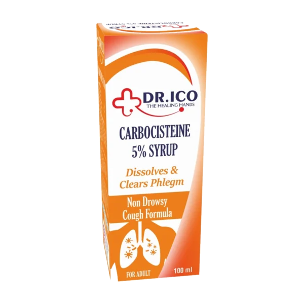 DoctorIco Carbocisteine 5 % Syrup 100ml product packaging