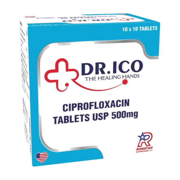DoctorIco Ciprofloxacin Tablets USP 500mg product packaging