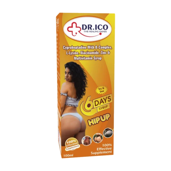 DoctorIco Cyproheptadine B-Complex L-Lysine Niacinamide Zinc and Multivitamin Syrup 6 Days HipUp product packaging
