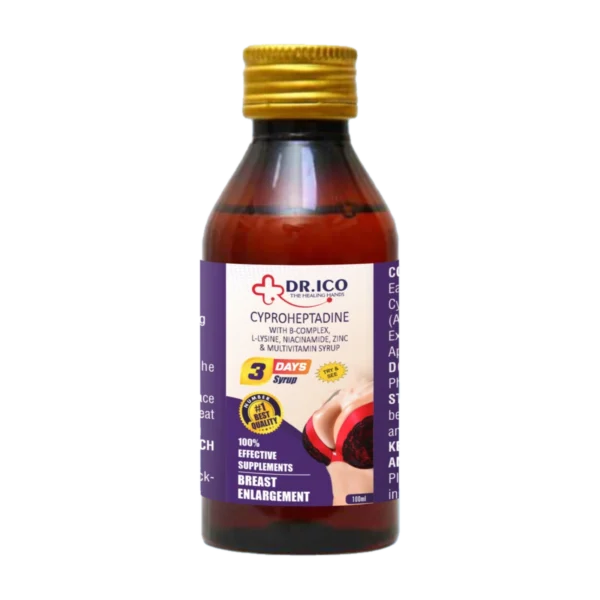 DoctorIco Cyproheptadine Multivitamin Syrup 3 Days Purple Bottle product packaging