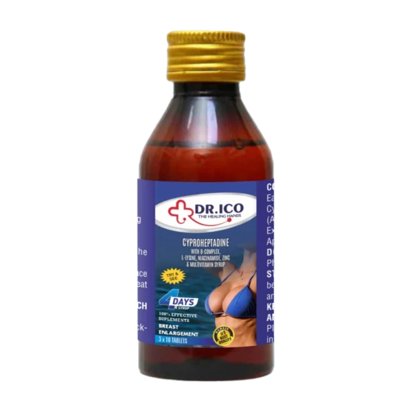 DoctorIco Cyproheptadine Multivitamin Syrup 4 Days Purple Bottle product packaging