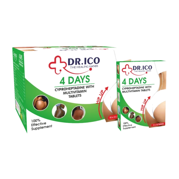 DoctorIco Cyproheptadine with Multivitamin Tablets 4 Days HipUp Green product packaging