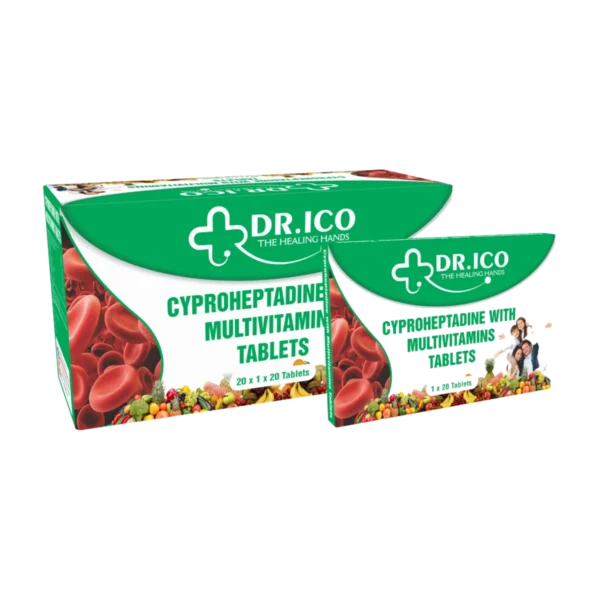DoctorIco Cyproheptadine with Multivitamins Tablets Green Pack product packaging