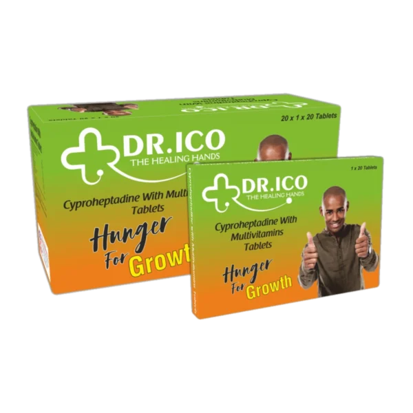 DoctorIco Cyproheptadine with Multivitamins Tablets Hungry for Growth Pack product packaging