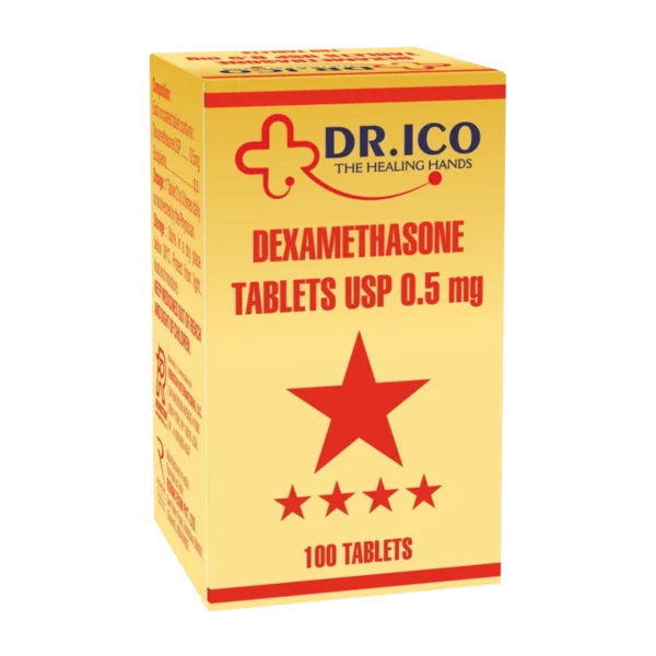 DoctorIco Dexamethasone Tablets USP 0.5mg 100 Tablets product packaging