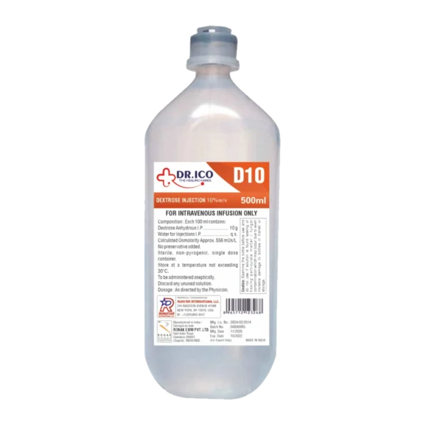 DoctorIco Dextrose 10 % Intravenous Infusion 500ml product packaging