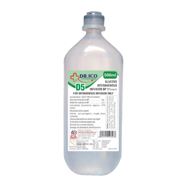 DoctorIco Dextrose 5 % Intravenous Infusion 500ml product packaging