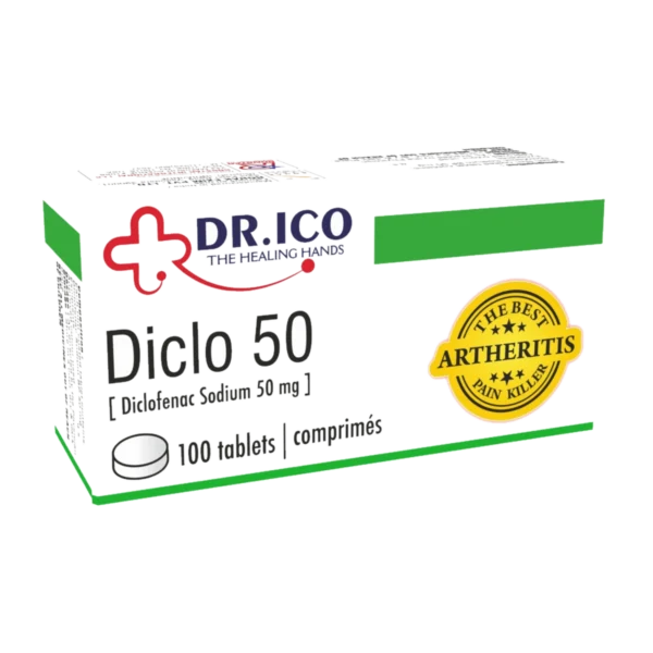DoctorIco Diclo 50 Diclofenac Sodium 50mg 100 Tablets product packaging