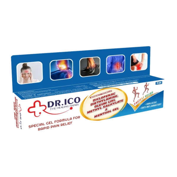 DoctorIco Diclofenac Pain Relief Gel Blue Pack product packaging