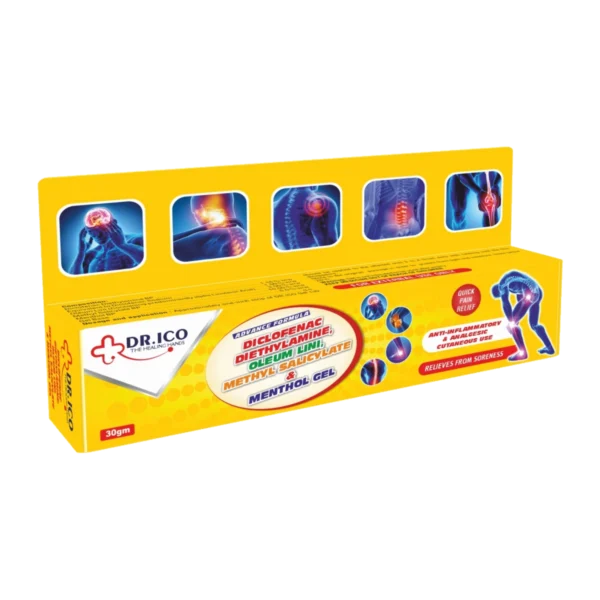 DoctorIco Diclofenac Pain Relief Gel Yellow Pack 2 product packaging