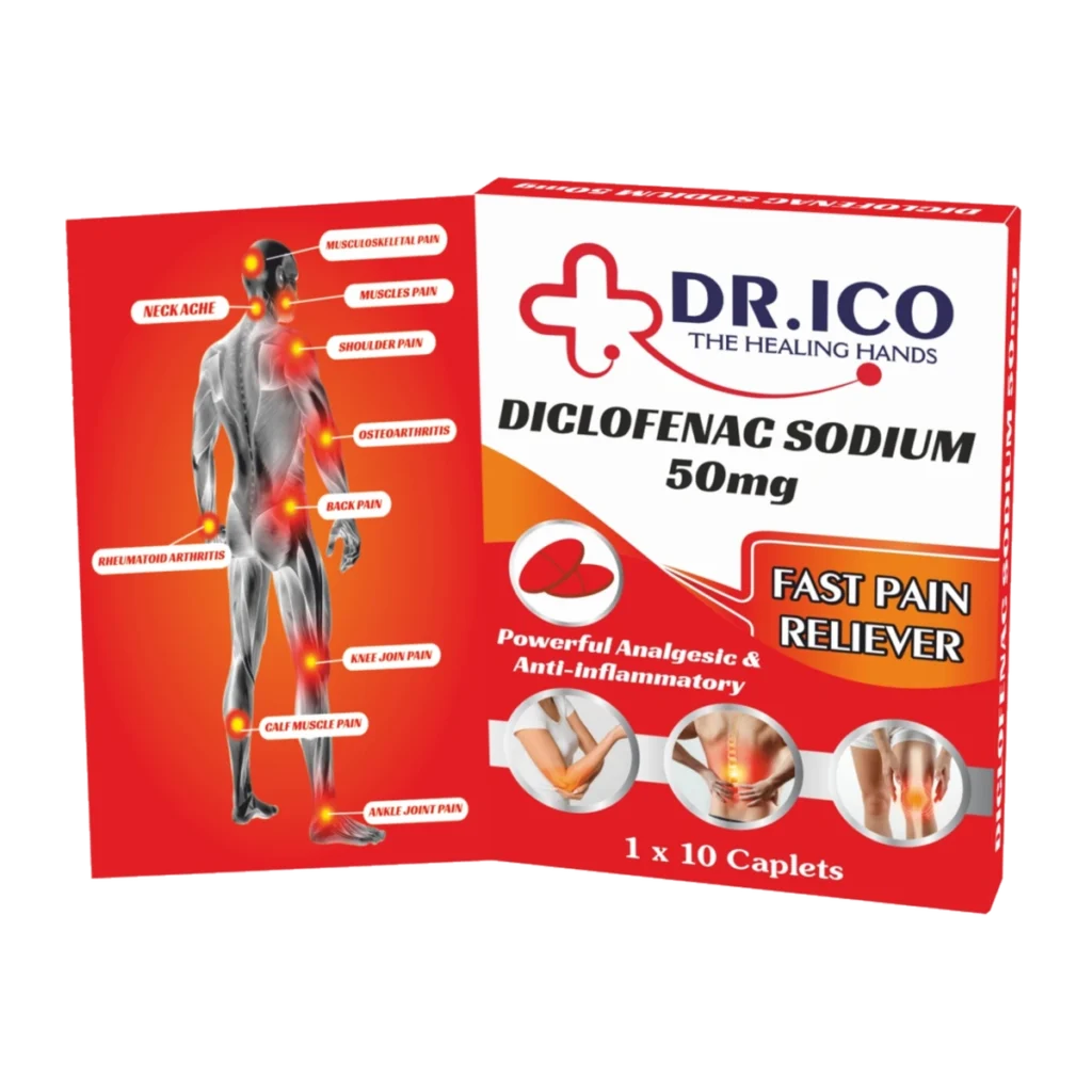 Diclofenac Sodium 50mg Caplets Red Pack