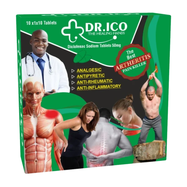 DoctorIco Diclofenac Sodium Tablets 50mg Green Doctor Pack product packaging