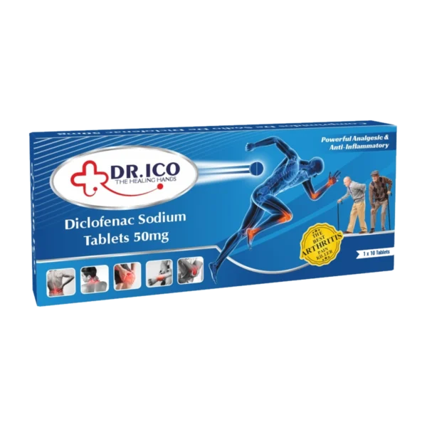 DoctorIco Diclofenac Sodium Tablets 50mg Long Pack Navy product packaging