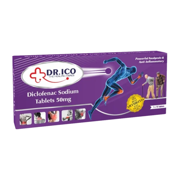 DoctorIco Diclofenac Sodium Tablets 50mg Long Pack Purple product packaging