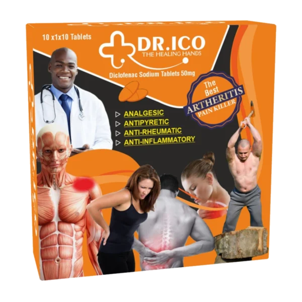 DoctorIco Diclofenac Sodium Tablets 50mg Orange Doctor Pack product packaging