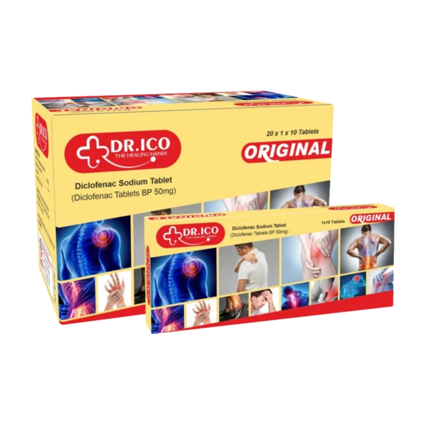 DoctorIco Diclofenac Sodium Tablets BP 50mg Original Pack product packaging