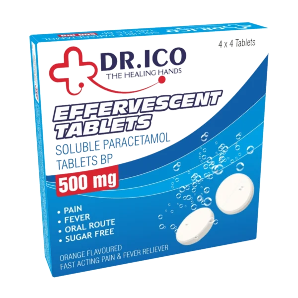 DoctorIco Effervescent Soluble Paracetamol Tablets BP 500mg product packaging