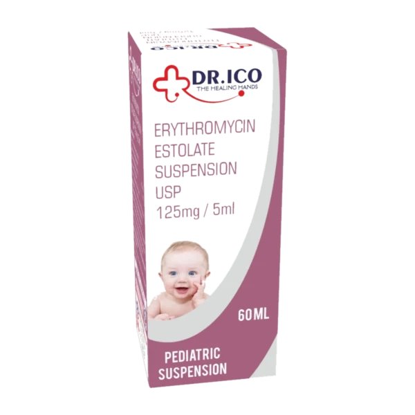 DoctorIco Erythromycin Estolate Suspension USP 125mg/5ml 60ml product packaging