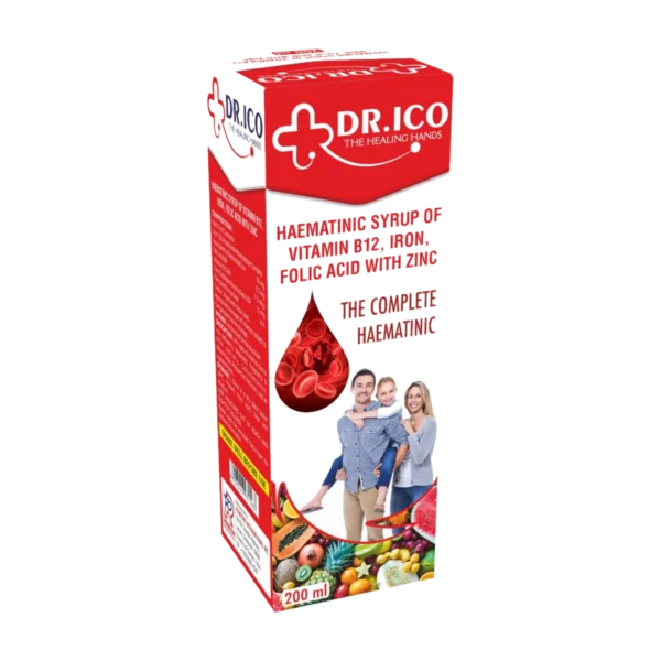 DoctorIco Haematinic Syrup with Vitamin B12 Iron Folic Acid and Zinc 200ml product packaging
