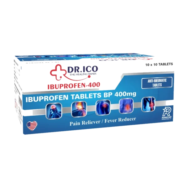 DoctorIco Ibuprofen Tablets BP 400mg product packaging