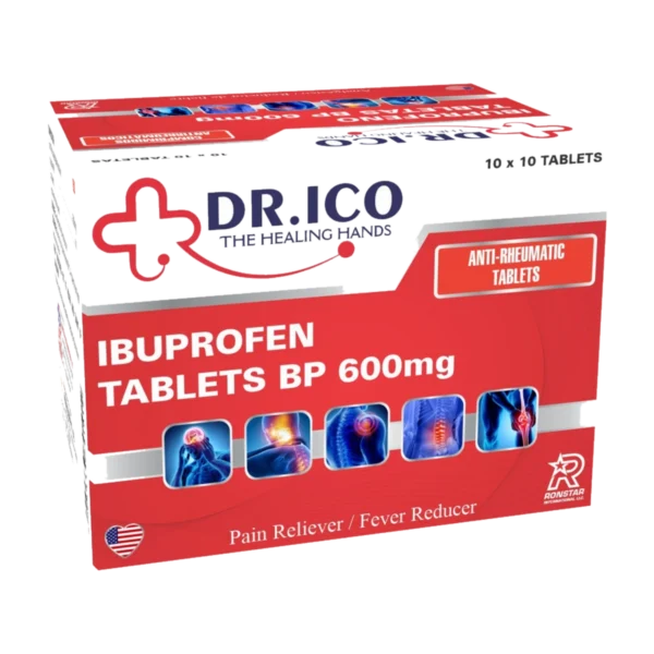 DoctorIco Ibuprofen Tablets BP 600mg product packaging