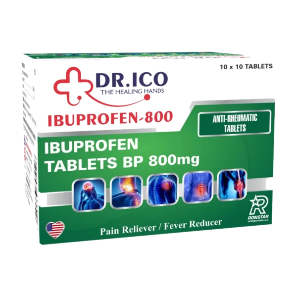 DoctorIco Ibuprofen Tablets BP 800mg product packaging