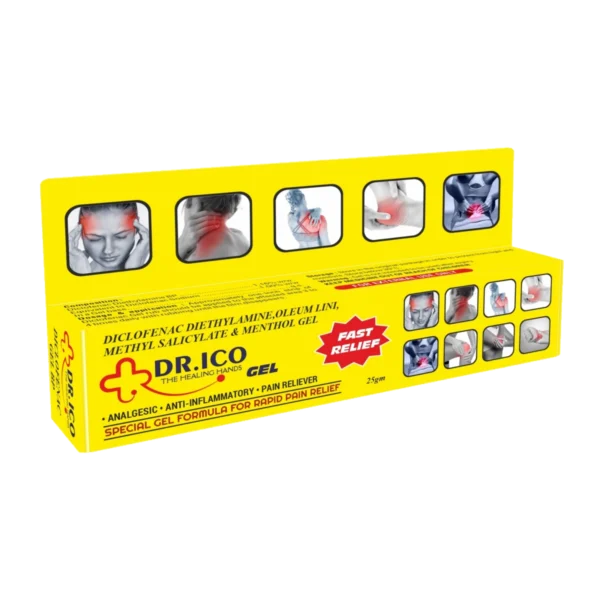 DoctorIco Mr Ico Fast Relief Pain Relief Gel Yellow Pack 1 product packaging