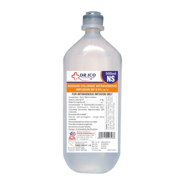 DoctorIco Normal Saline Intravenous Infusion 500ml product packaging