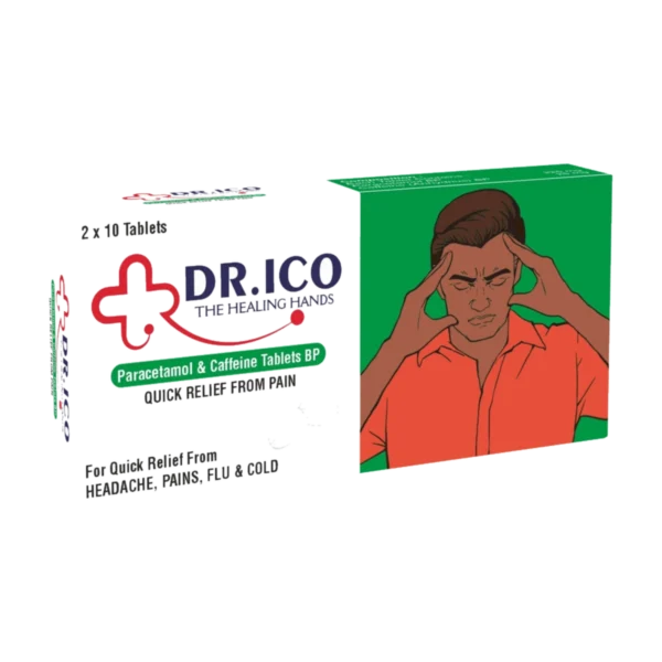 DoctorIco Paracetamol and Caffeine Tablets BP product packaging