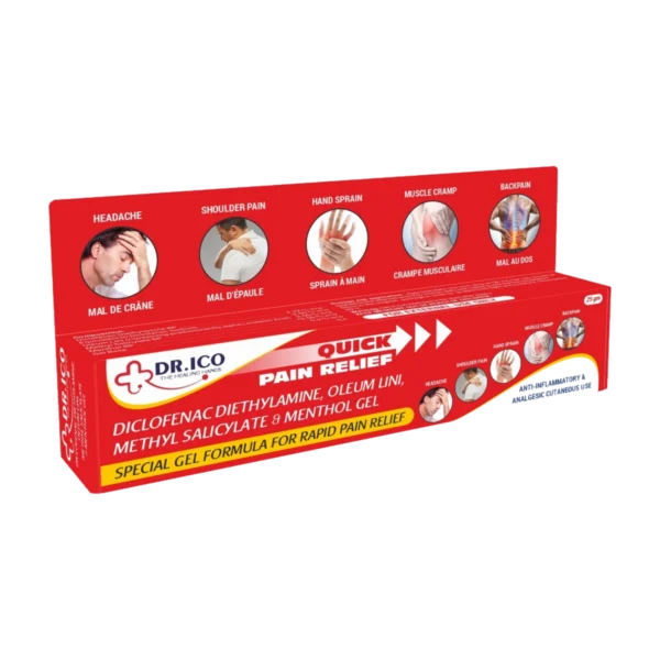 DoctorIco Quick Pain Relief Diclofenac Gel Red Pack product packaging