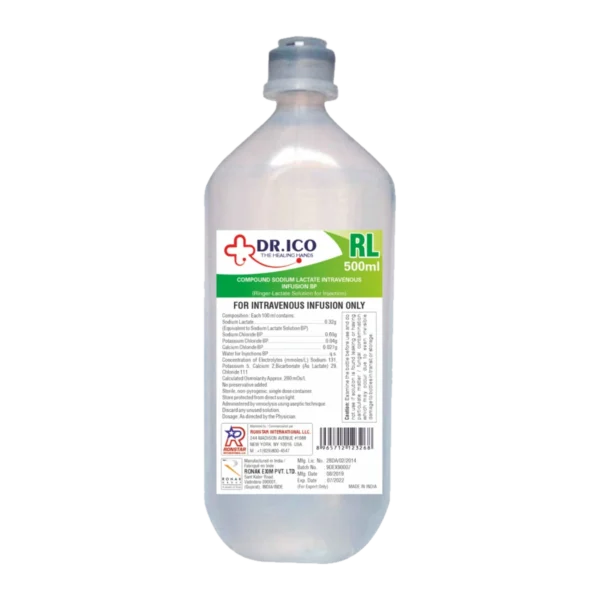 DoctorIco Ringer Lactate Intravenous Infusion 500ml product packaging