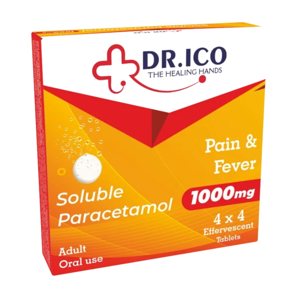 DoctorIco Soluble Paracetamol 1000mg Effervescent Tablets product packaging
